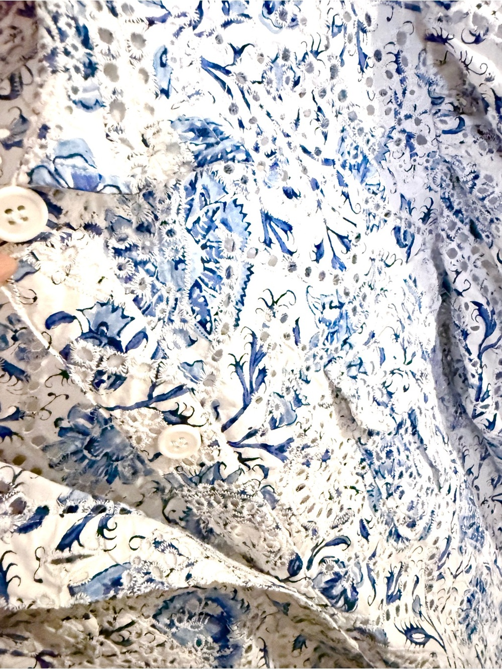 Love The Label The Sula Dress - Collared Puff Sleeve Summer Dress Blue White - Picture 4 of 8